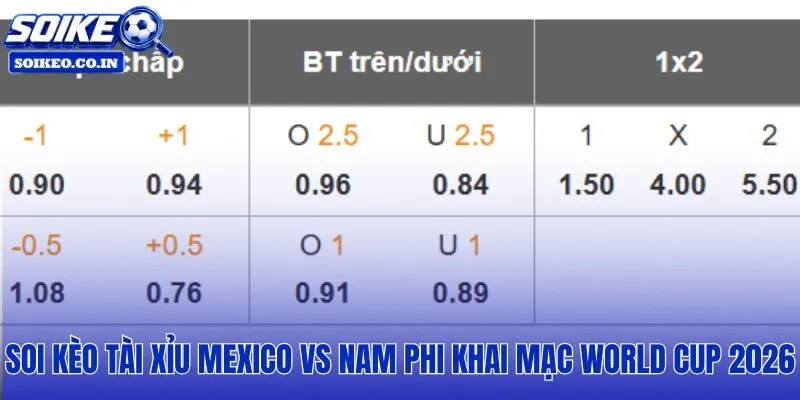 Mexico vs Nam Phi nghiêng xỉu 2.5 theo dữ liệu chiến thuật