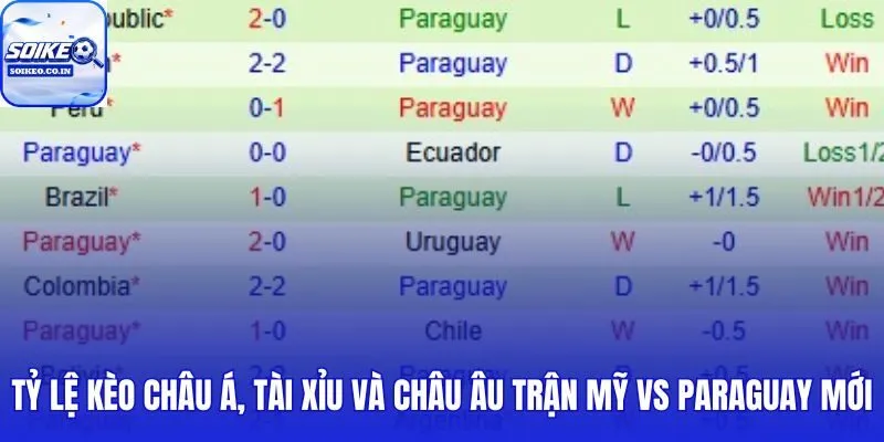 Mỹ vs Paraguay 13/06 với odds từ ba nhà cái quốc tế