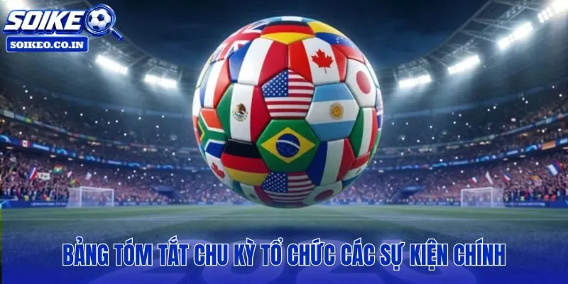 Chu kỳ lịch thi đấu từ World Cup đến V-League trong một bảng duy nhất