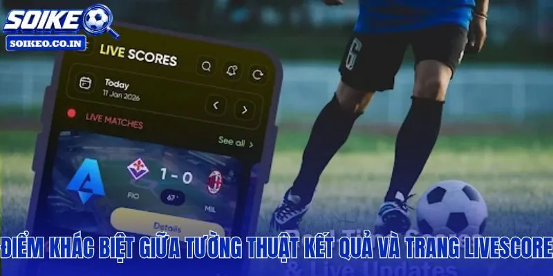 Tường thuật kết quả bóng đá so với livescore dữ liệu tĩnh đối chiếu số liệu thời gian thực